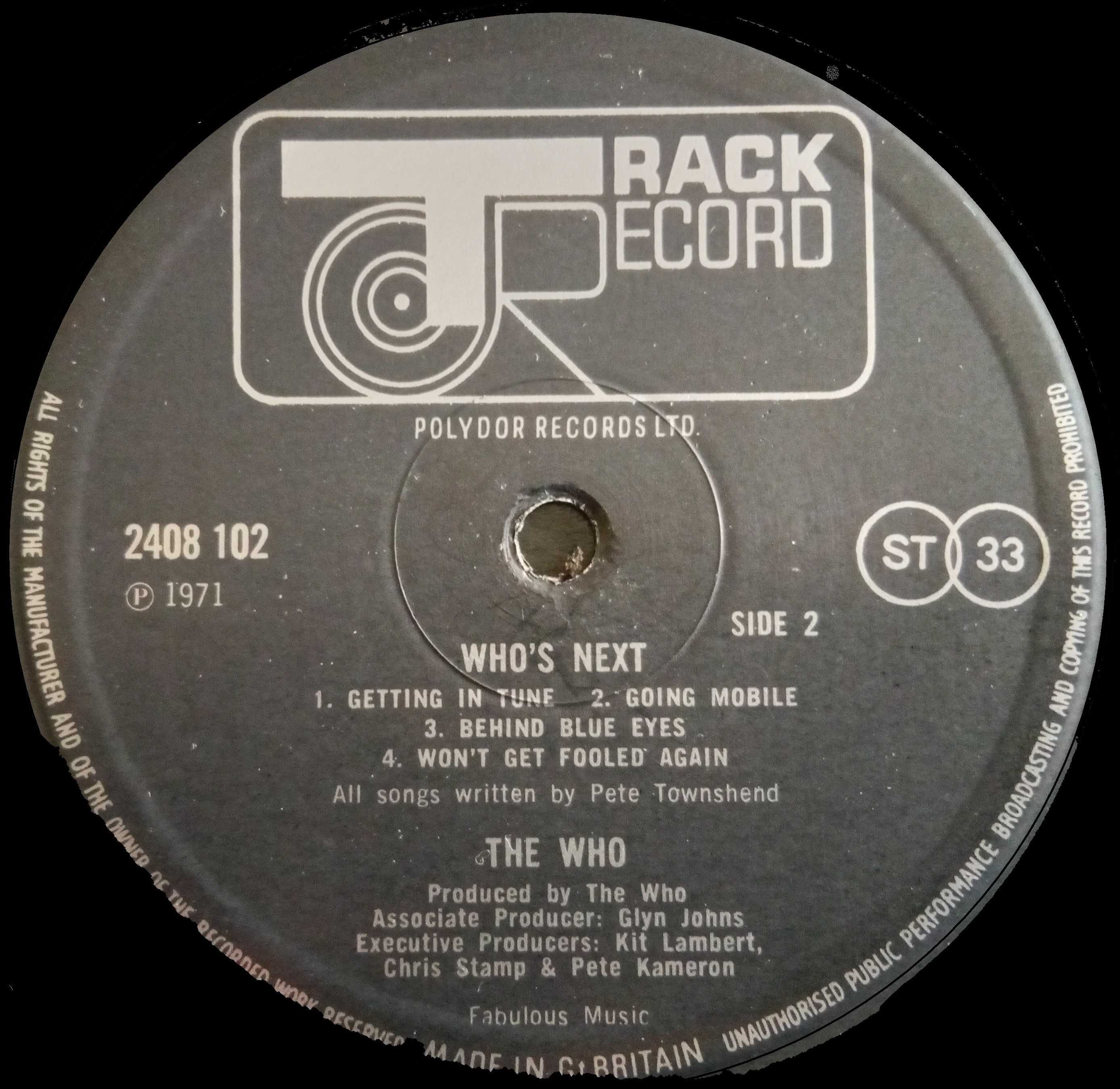 The Who	- - - - -	Who's Next	- - - - -	LP