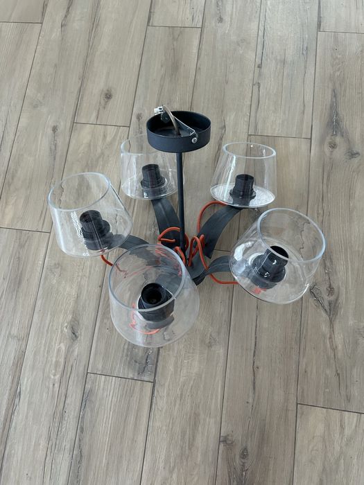 Loftowy żyrandol lampa 5 kloszy