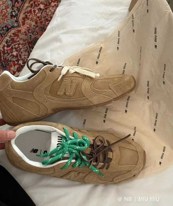 New_Balance_Miu_Miu_530_SL_Ecru_suede_sneakers Rozmiar 36