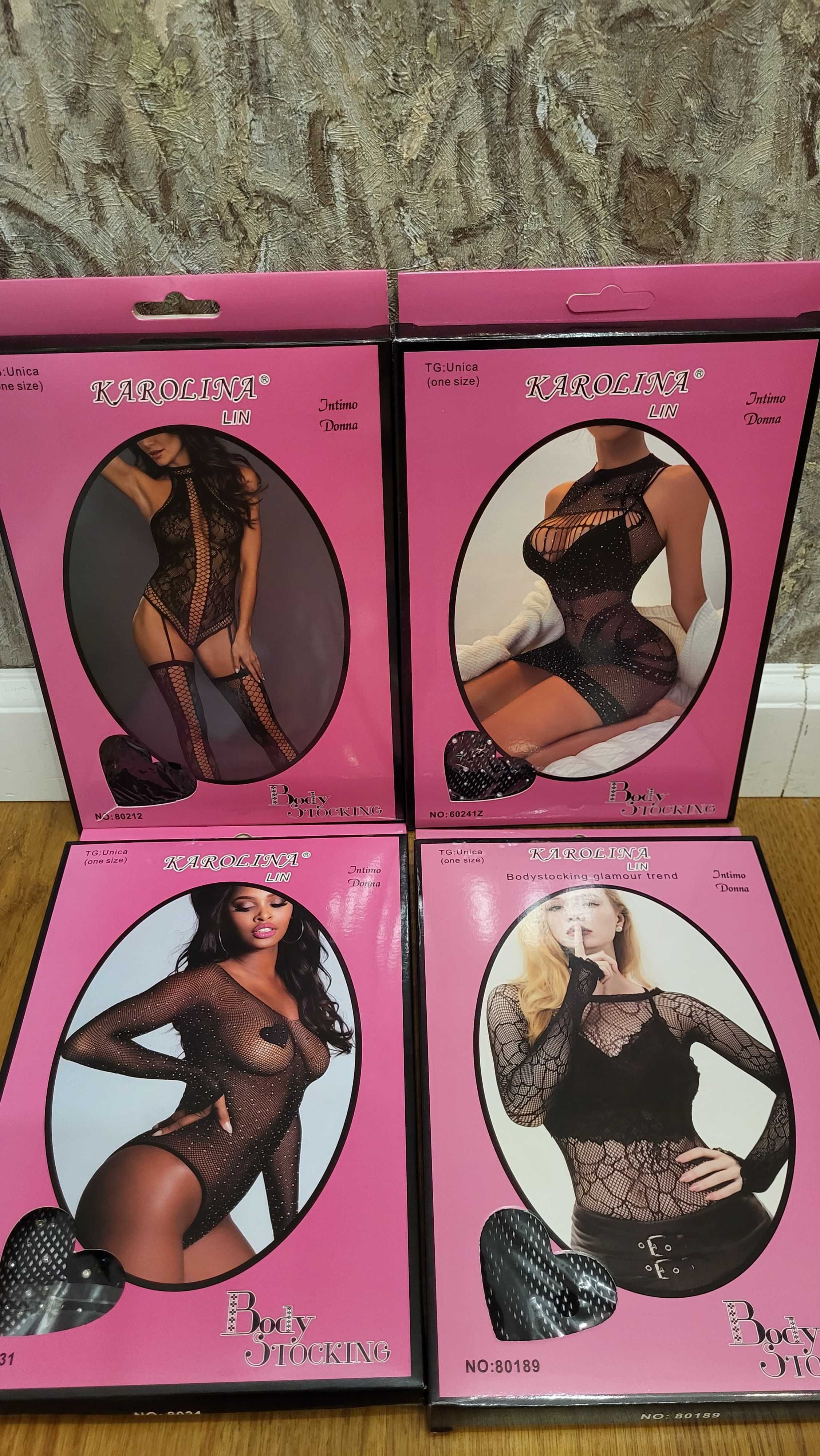 Zmysłowe Bodystocking Karolina Lin roz. uniwersalny czarny cyrkon