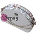 organizer OBAG MOON LIGHT szary ptaszki pastel 2 kieszenie wkład OMAY