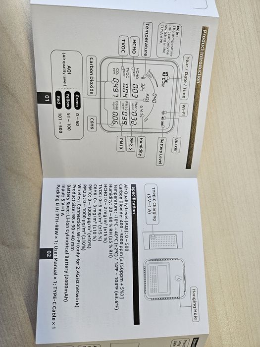 Датчик якості повітря PTH-9BW (9 в 1)