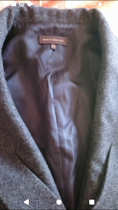 Casaco cinzento de lã Adolfo Dominguez