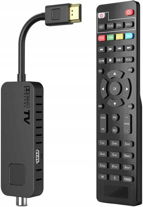 dekoder tuner TV HD DVB-T2 HEVC H.265 NIEWIDOCZNY mini stick nagrywani