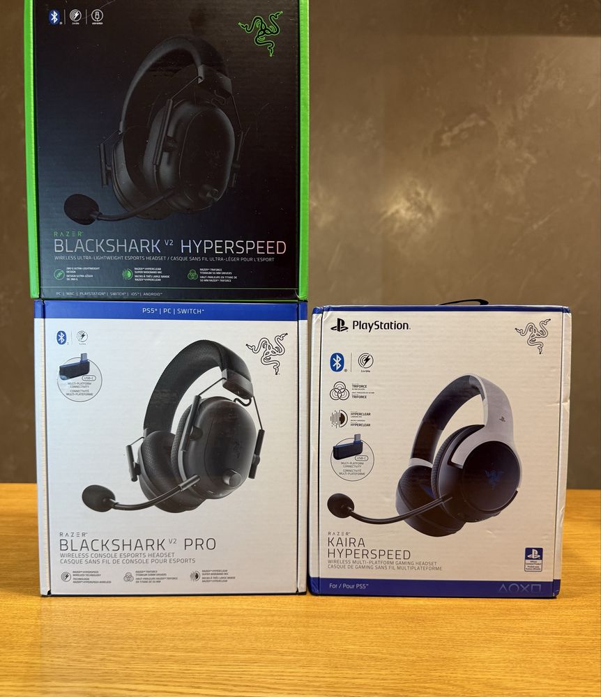 Навушники Razer Barracuda, Blackshark V2 Pro, HyperSpeed, Kaira,Kraken
