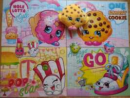 Shopkins puzzle i maskotka pluszak ciasteczko