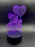 Lampka LED 3D – Miś z sercem (zmiana kolorów, USB)
