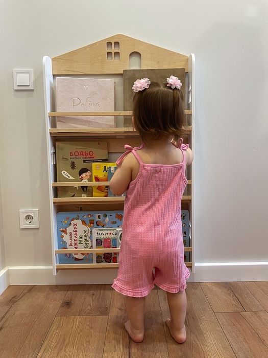 Дитяча книжкова полиця,поличка для книг,настінна полиця,дитячий стелаж