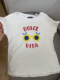 Koszulka biala z napisem dolce vita