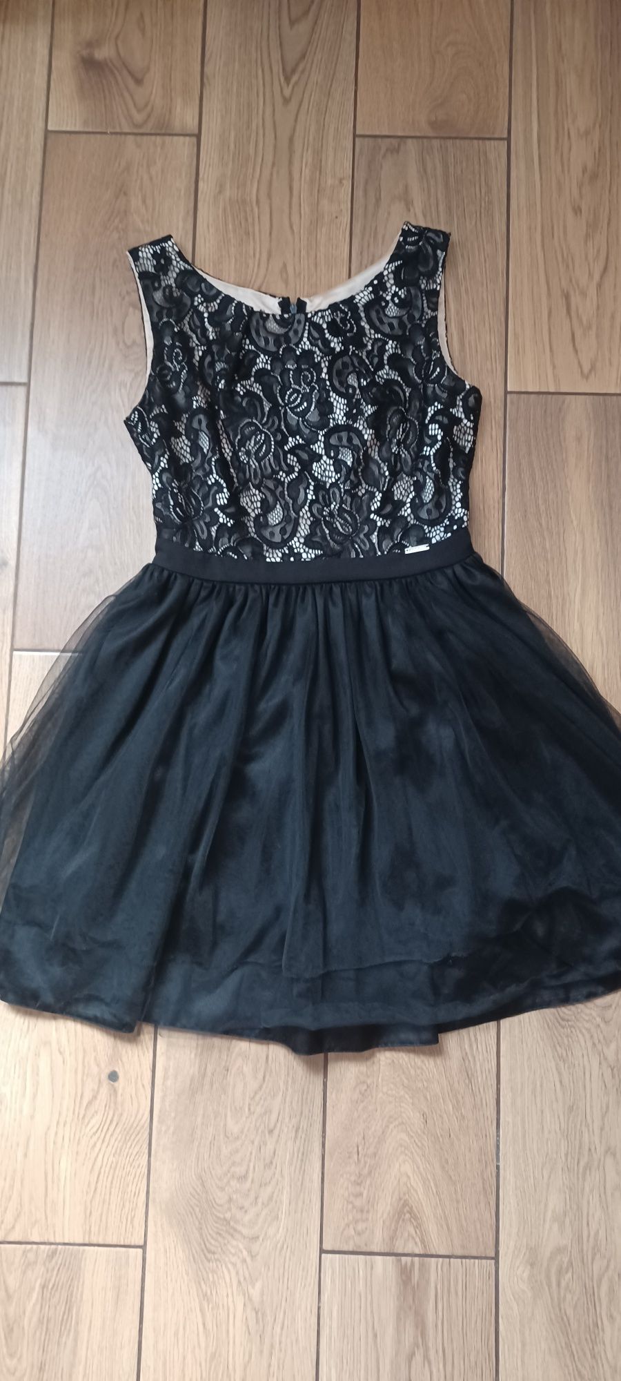 Sukienka czarno-zlota tiul tiulowa r.M