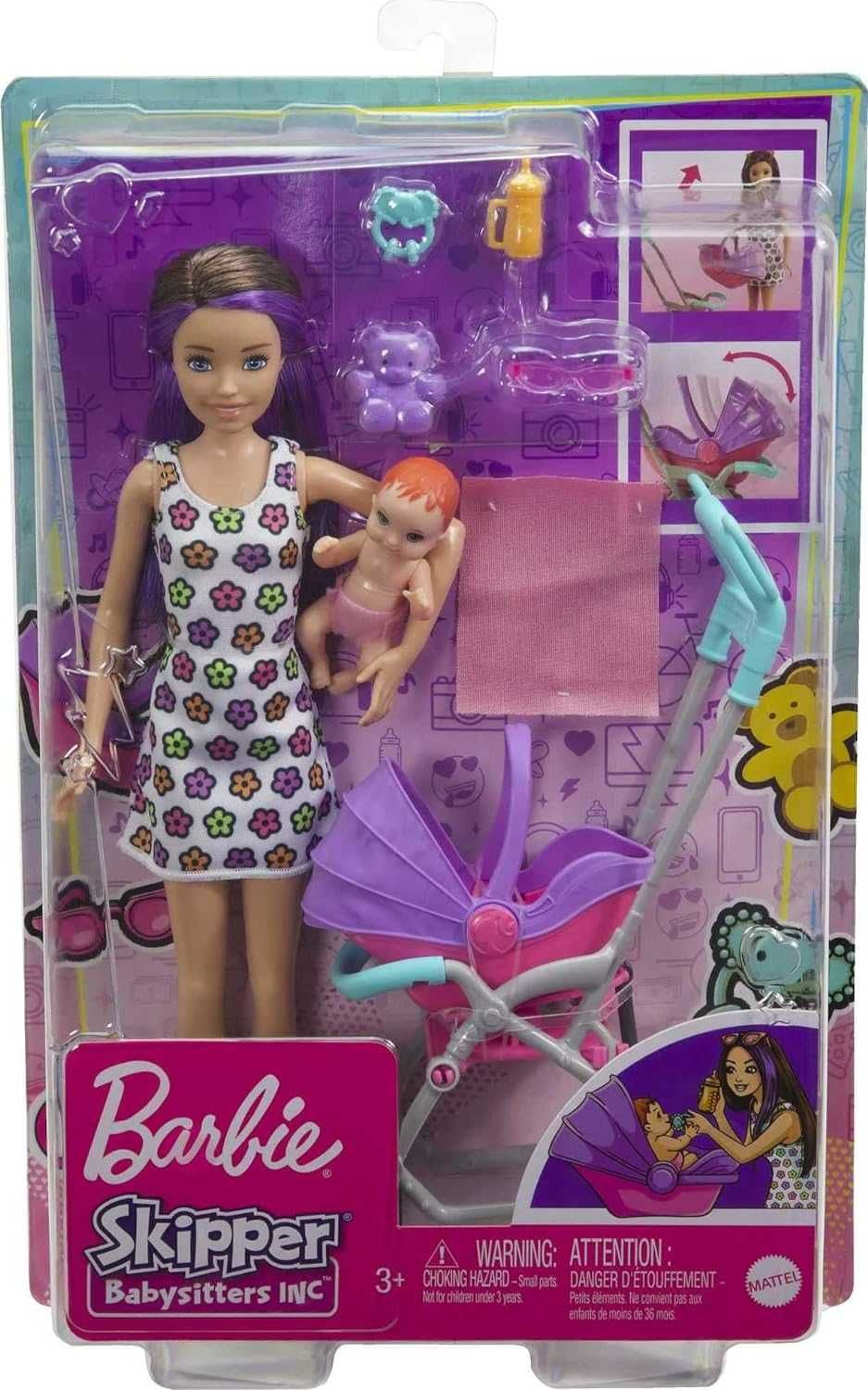 Лялька Барбі Скіппер Няня з коляскою та пупсом Barbie Skipper
