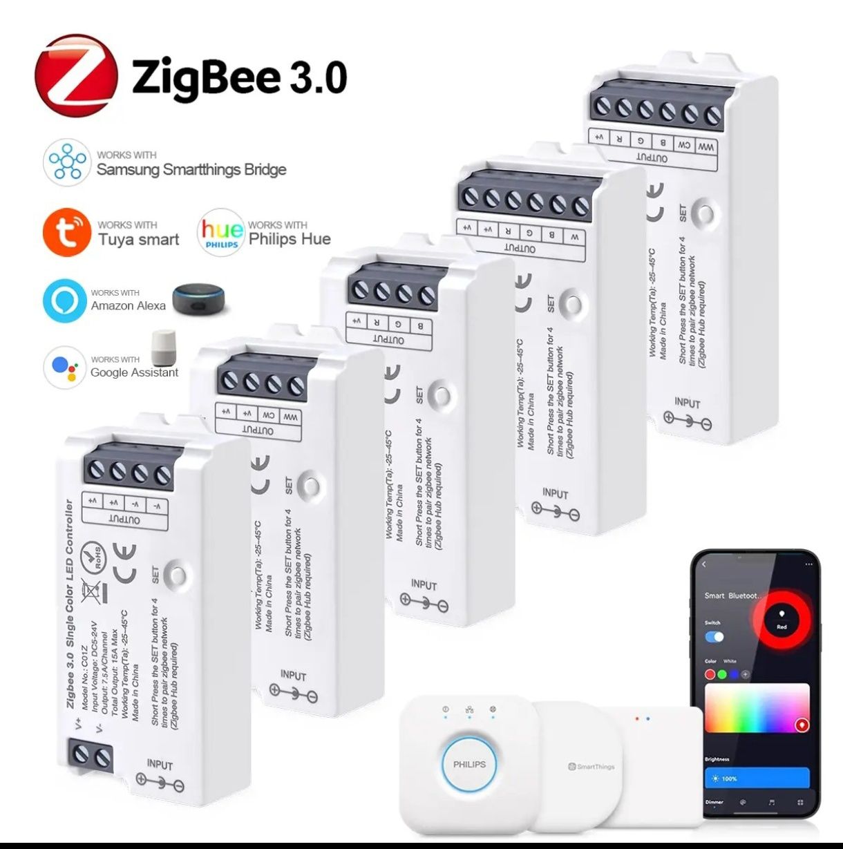 Controlador Fita Led CCT Dual White Zigbee