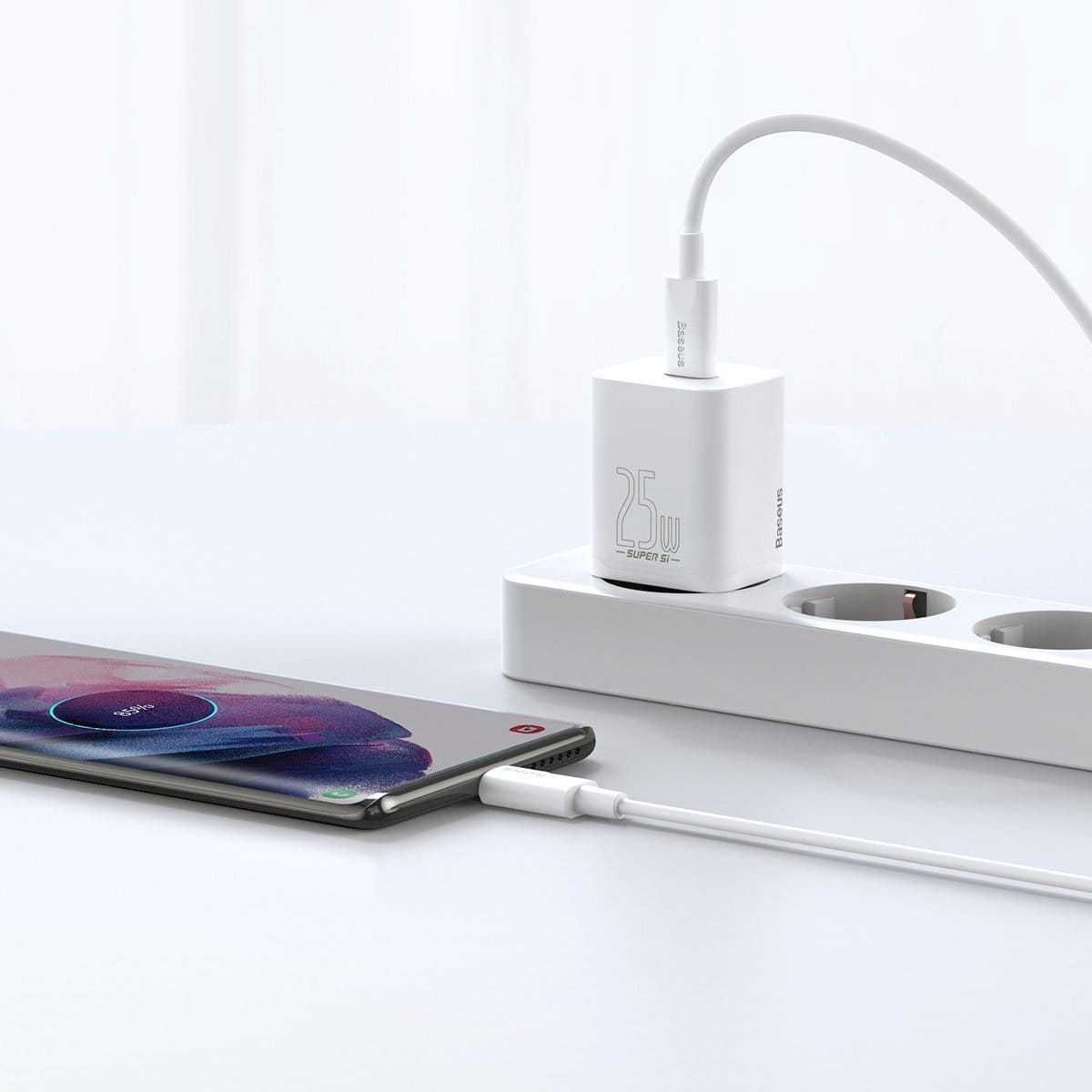 Baseus Super Si 1C Szybka Ładowark 25W 3A + kabel USB C-C 1m Sklep Wwa