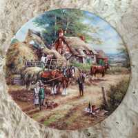 Kolekcjonerski porcelanowy talerz Wedgwood z serii Country Days