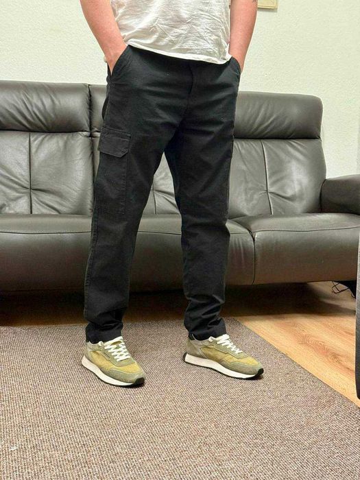 Брюки-карго темно-синие (современный крой)