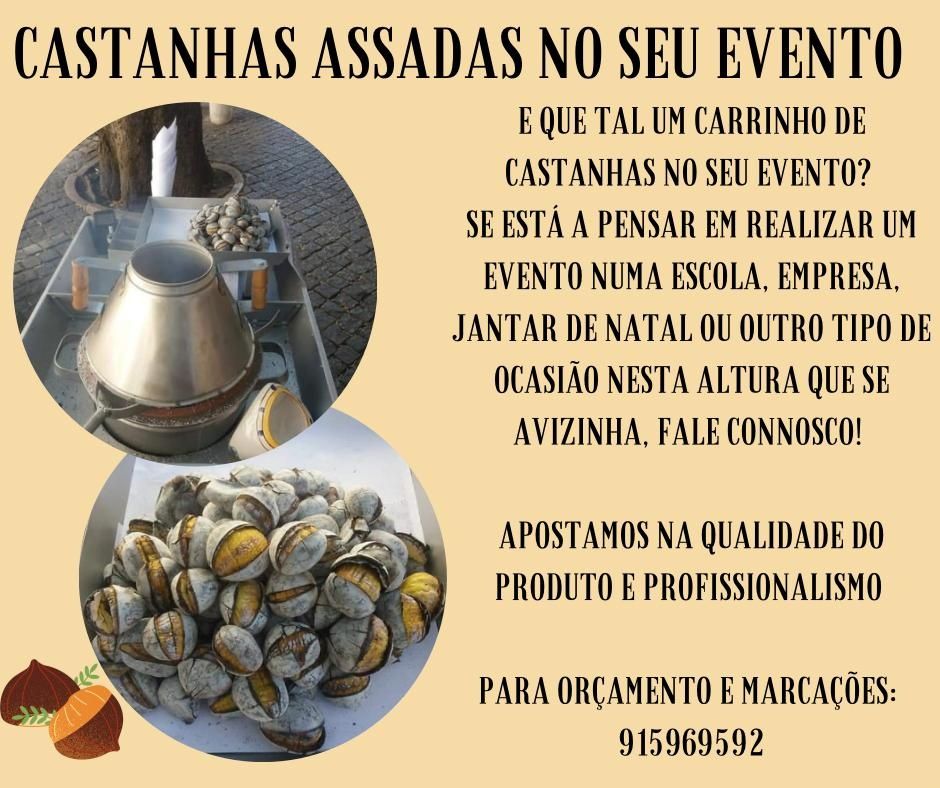 Castanhas assadas em eventos