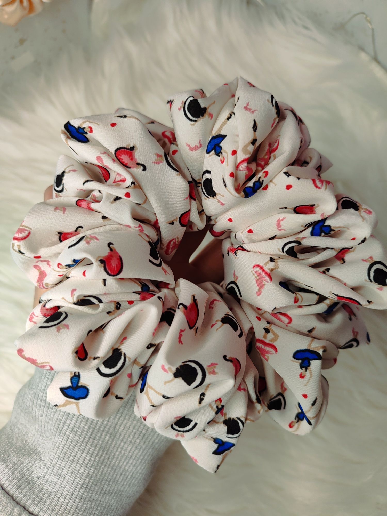 Scrunchie do włosów rozm XL Jedwab silk