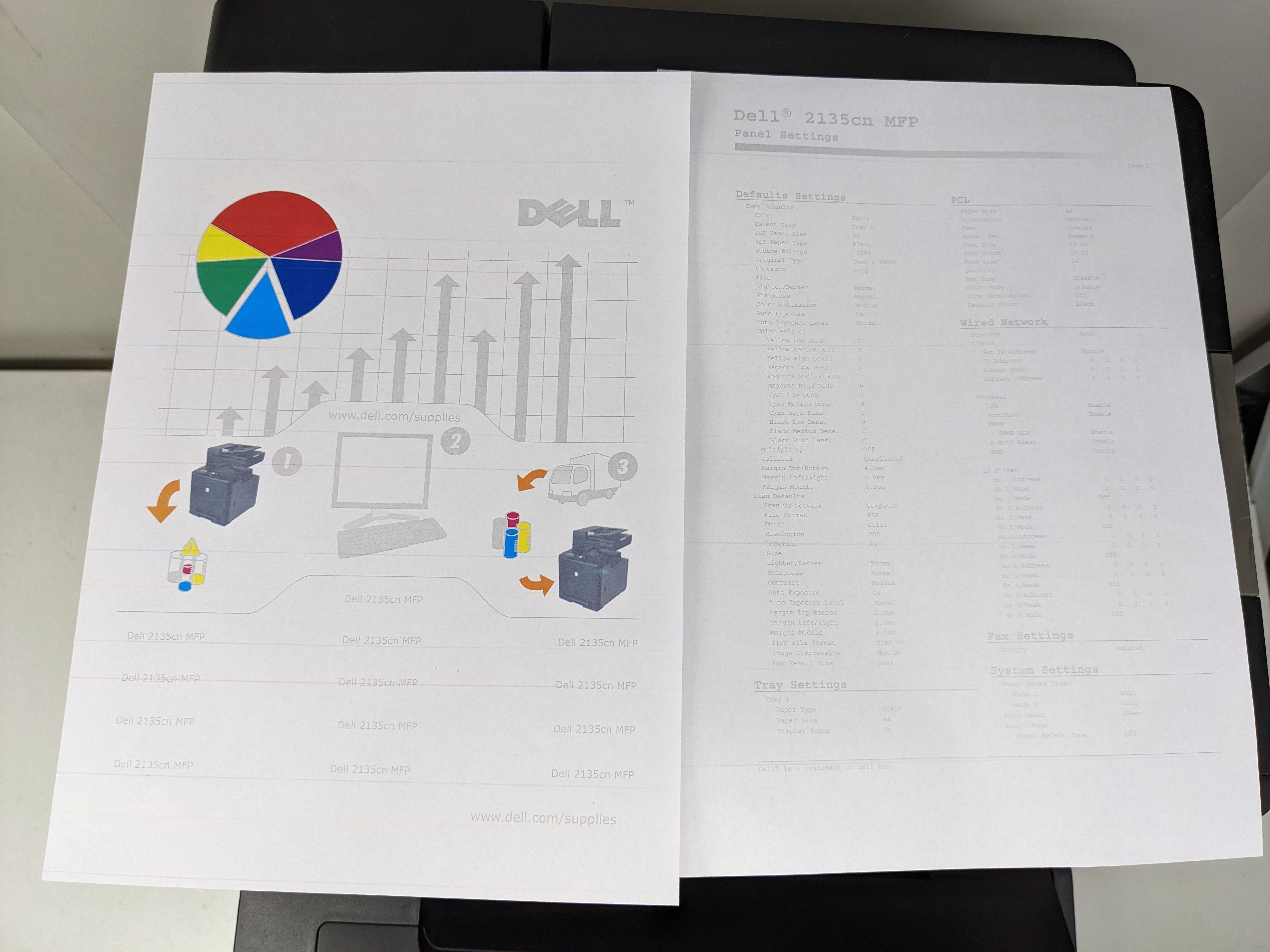 МФУ цветной лазерный принтер А4 Dell 2135cn