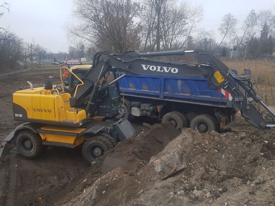 Usługi Koparko-ładowarka, Koparka obrotowa, przesiewanie ziemi