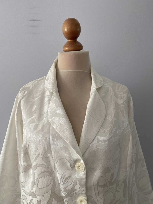 Żakiet kremowy marynarka bolerko wdzianko narzutka duży XXL