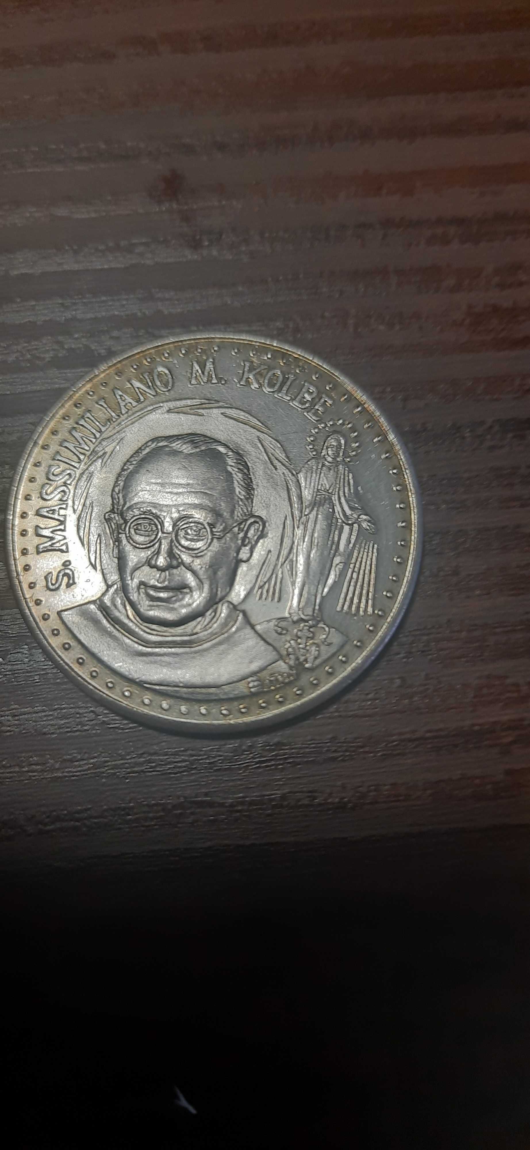 Medal srebrny Jan Paweł II Maksymilian Kolbe