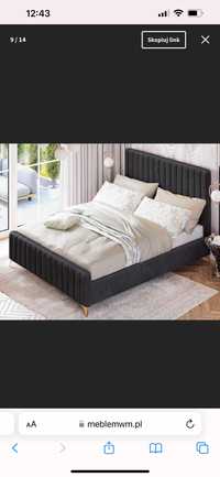 Łóżko tapicerowane glamour czarne 160x200