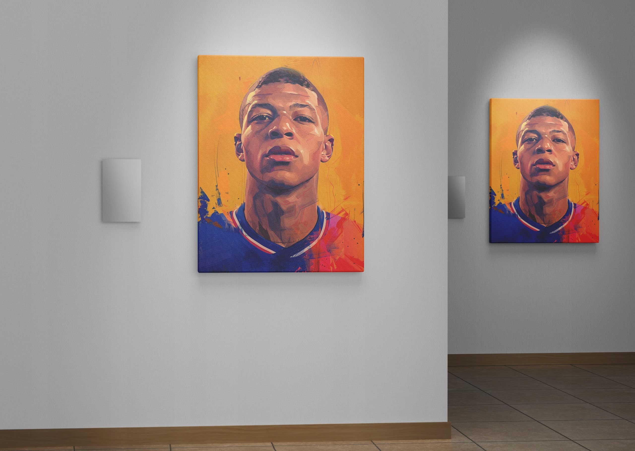 Portret Kyliana Mbappé na płótnie 45x60 cm - dekoracja do domu
