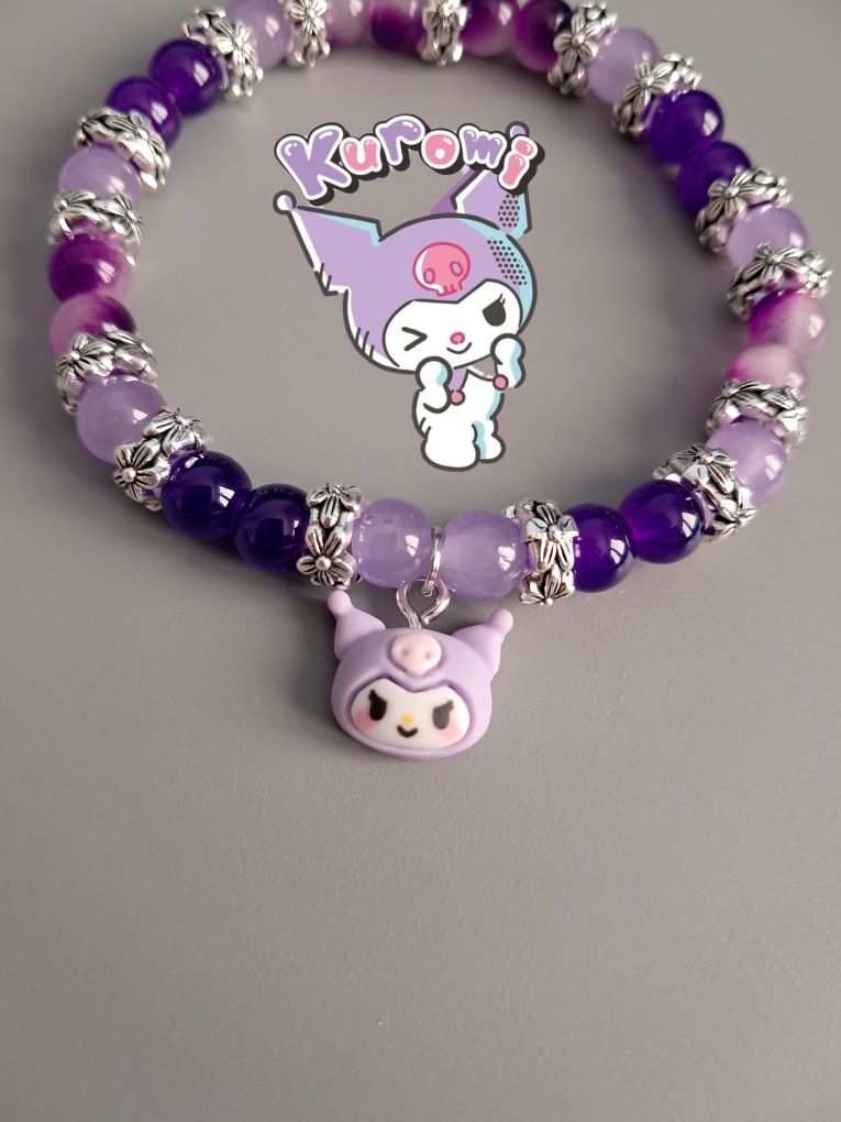 Fioletowa Kuromi bransoletka handmade
