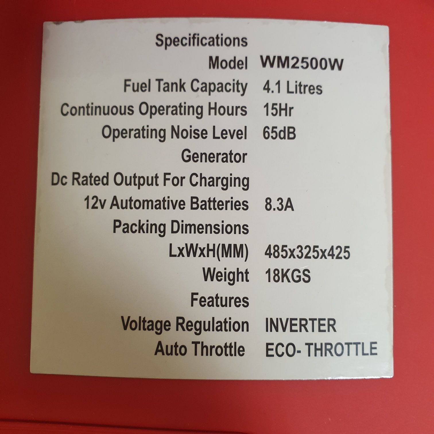 Генератор інверторний Widmann wm2500w