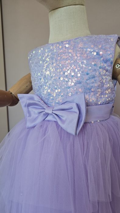 Дитяча пишна святкова фіолетова сукня принцеси на 5 6 7 років з бантом