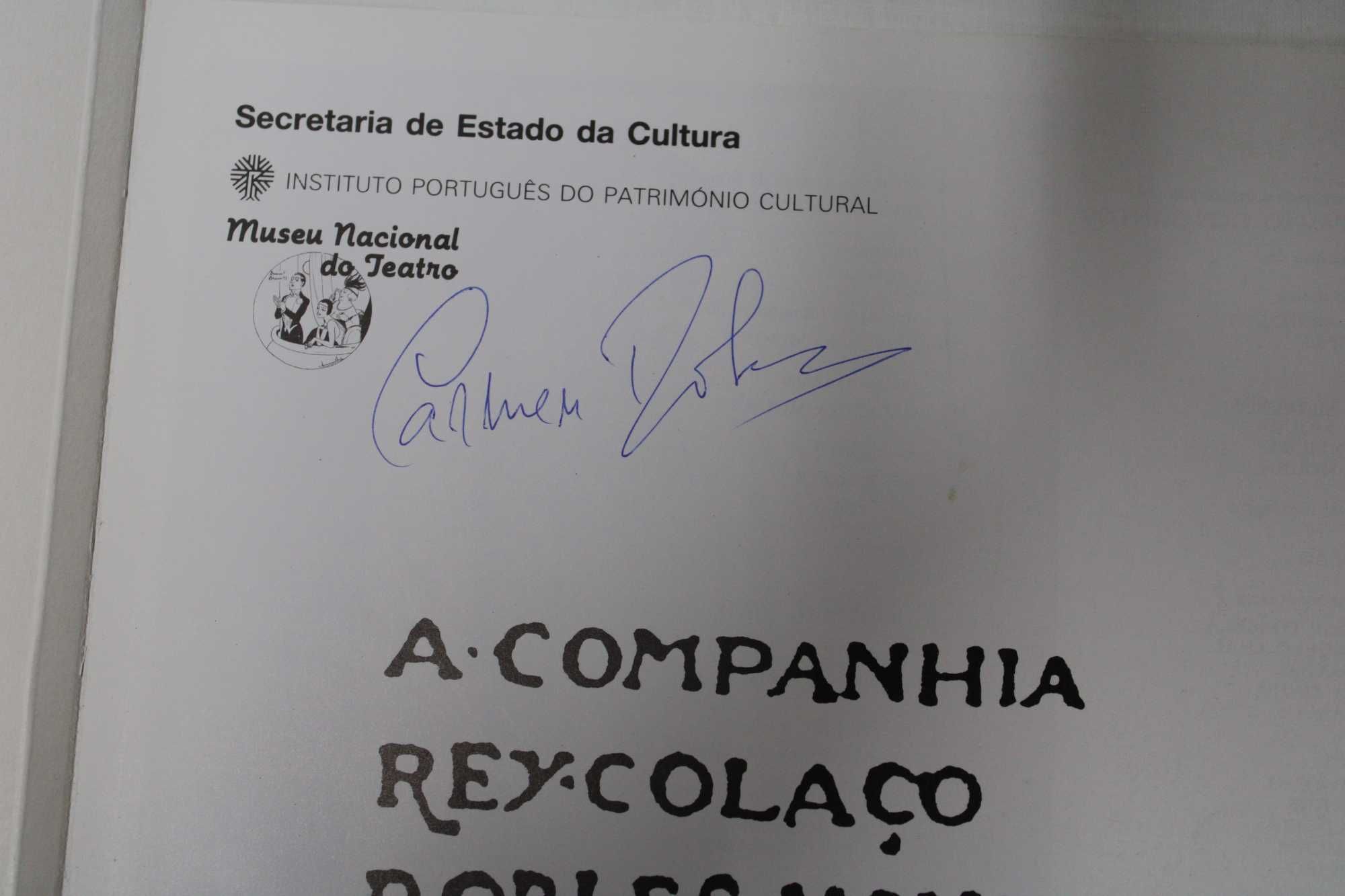 livro antigo Amélia Rey Colaço, Autografado por Carmen Dolores