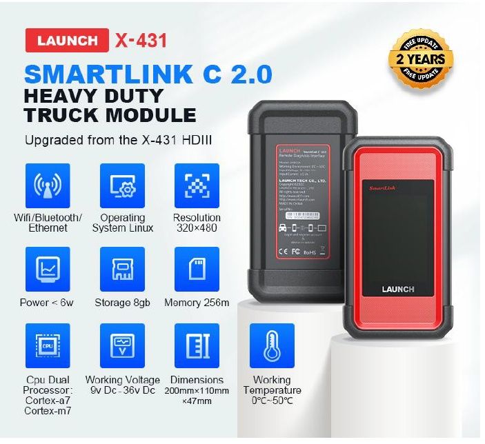 Launch X431 PRO3 APEX Ligeiros + Smartlink HD PESADOS