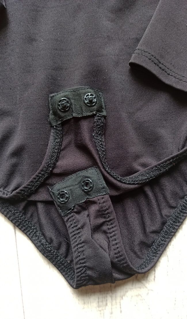 bluzka body z długim rękawem z odkrytymi plecami long sleeve obcisłe