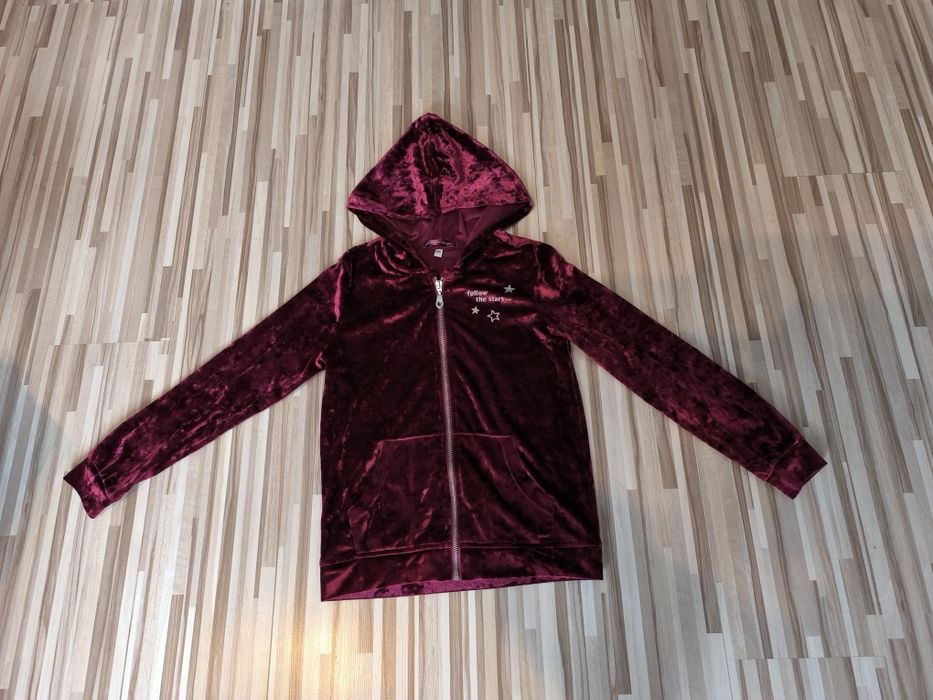 Bluza welurowa bordowa Pocopiano 140