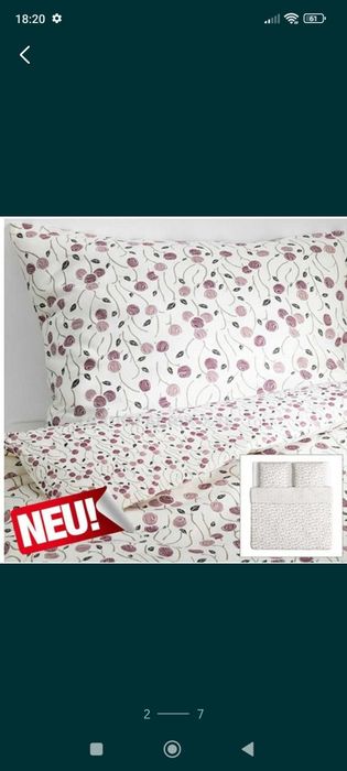Ikea pościel 2x komplet 140x200 poduszka 50x60