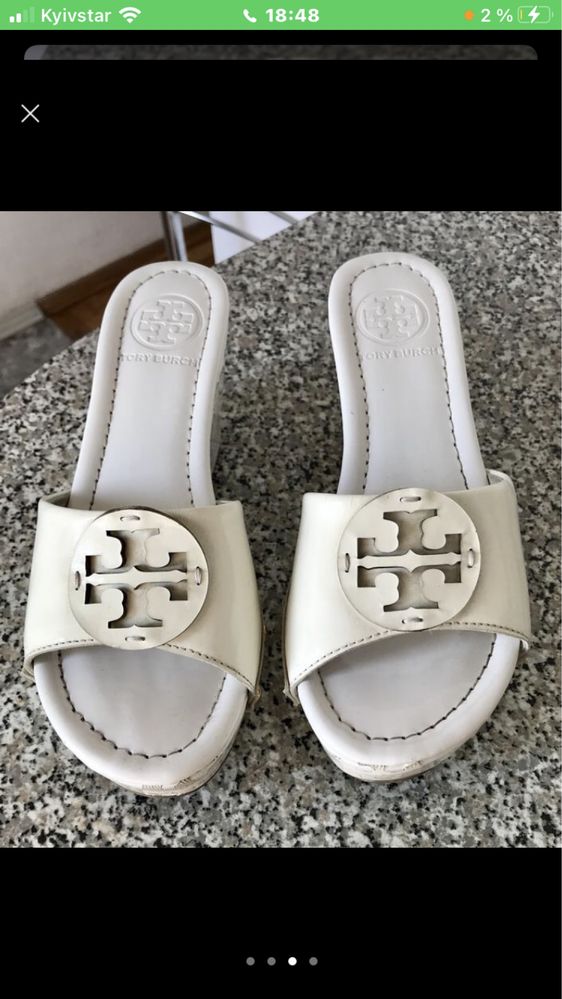 Шлепки на платформе ,танкетке Tory Burch