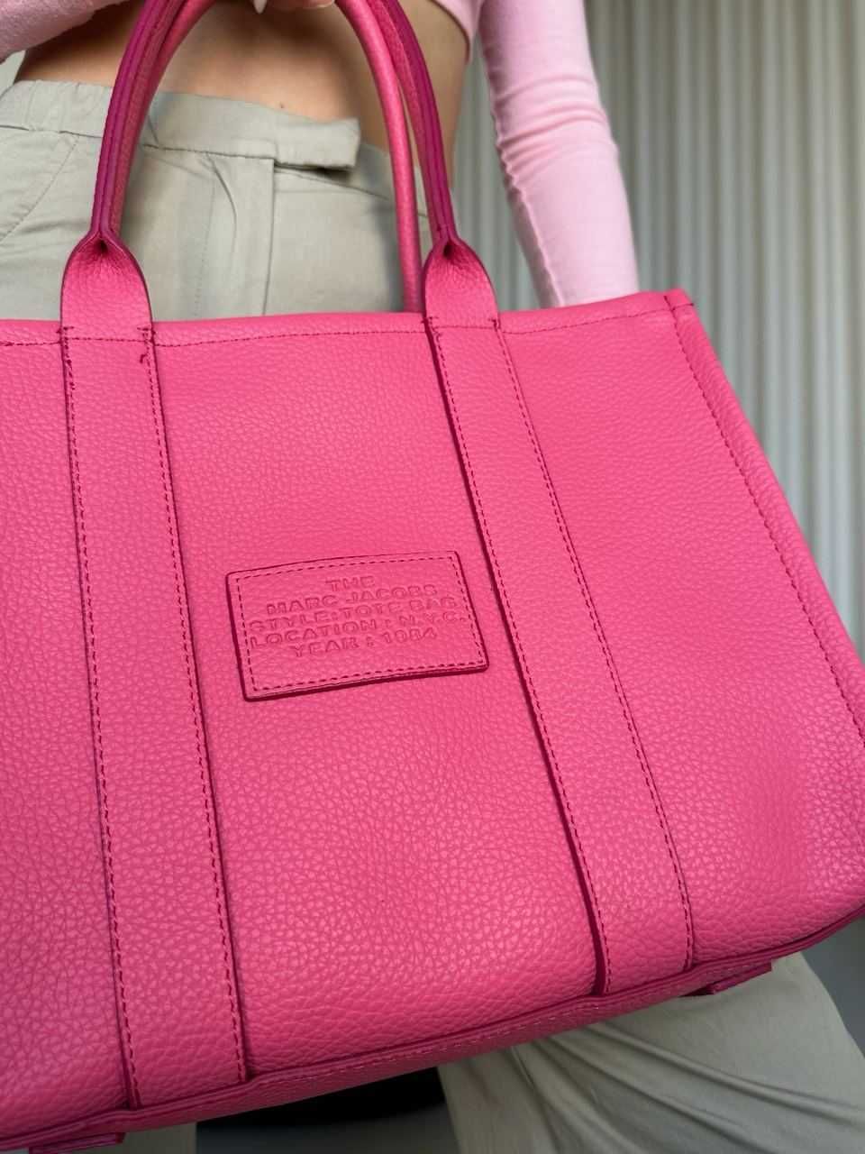 Damska srednia shoperka MJ Tote Bag Pink torba koloru fucsja