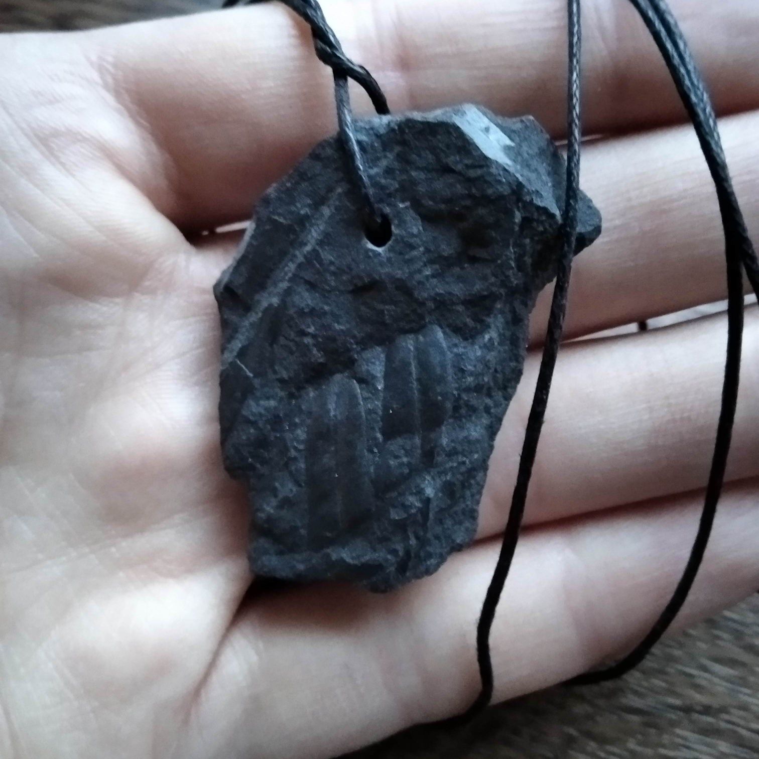 wisior talizman amulet paproć skamielina