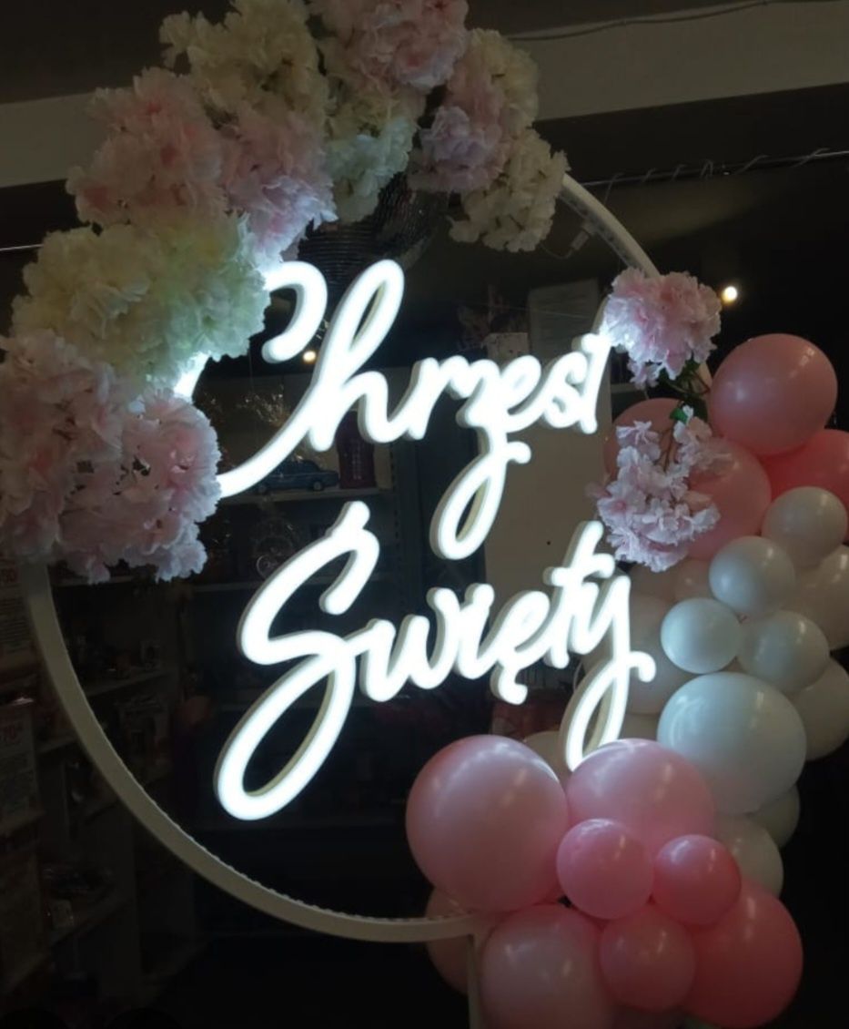 Chrzest Święty neon led napis
