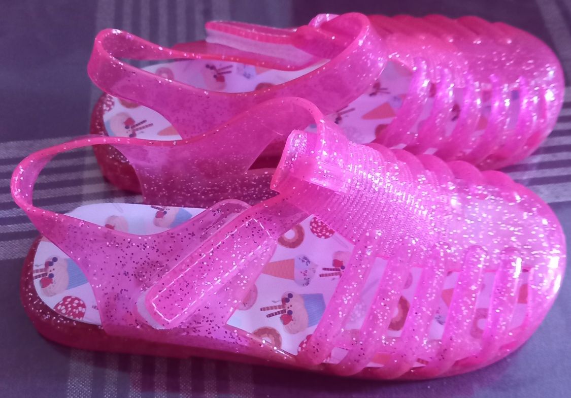 Nowe różowe gumowe sandalki dziewczece 28 (27) (17 cm)