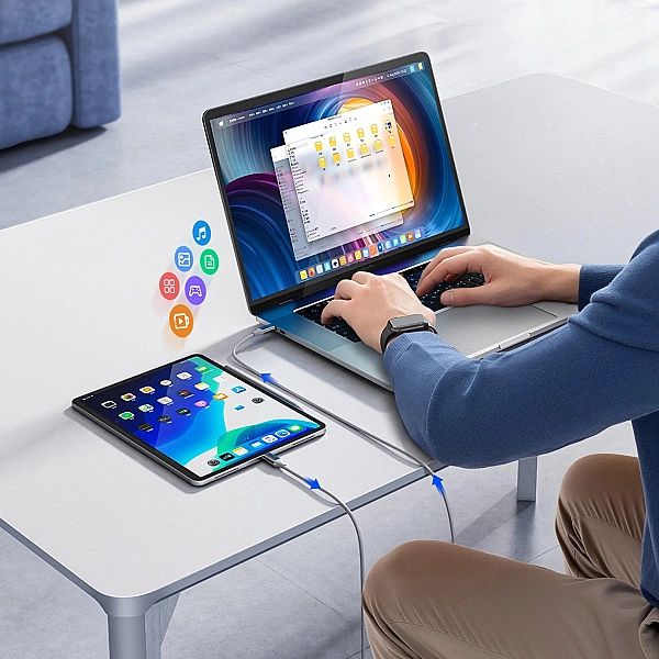 Kabel Orico CDX 60W 3A Power Delivery USB-C - USB-C 1m - biały