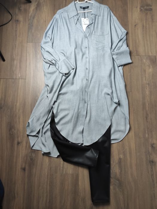 Koszula tunika oversize r. S ZARA szara z metką