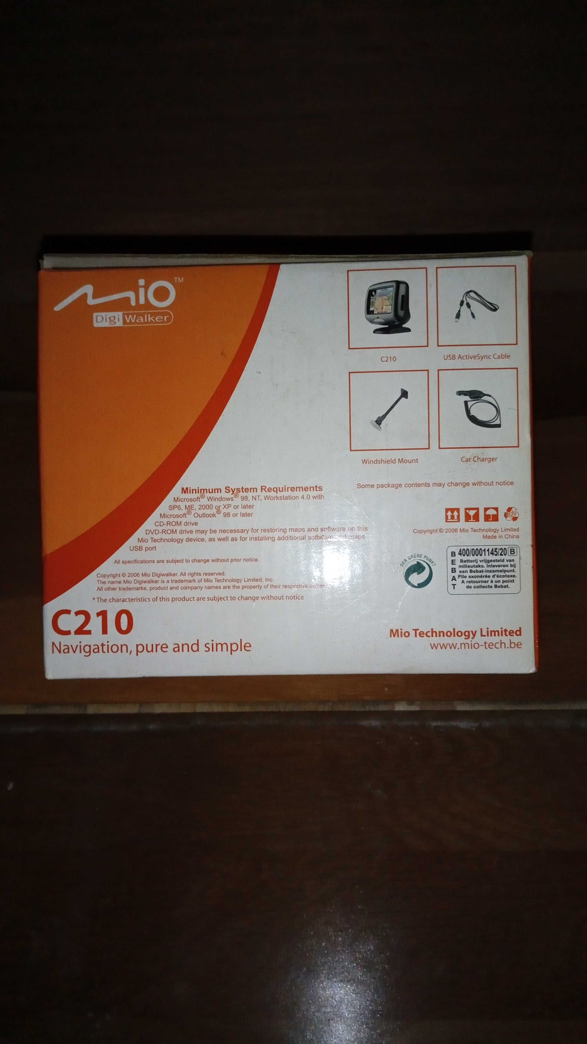 GPS Mio C210 Pilhas