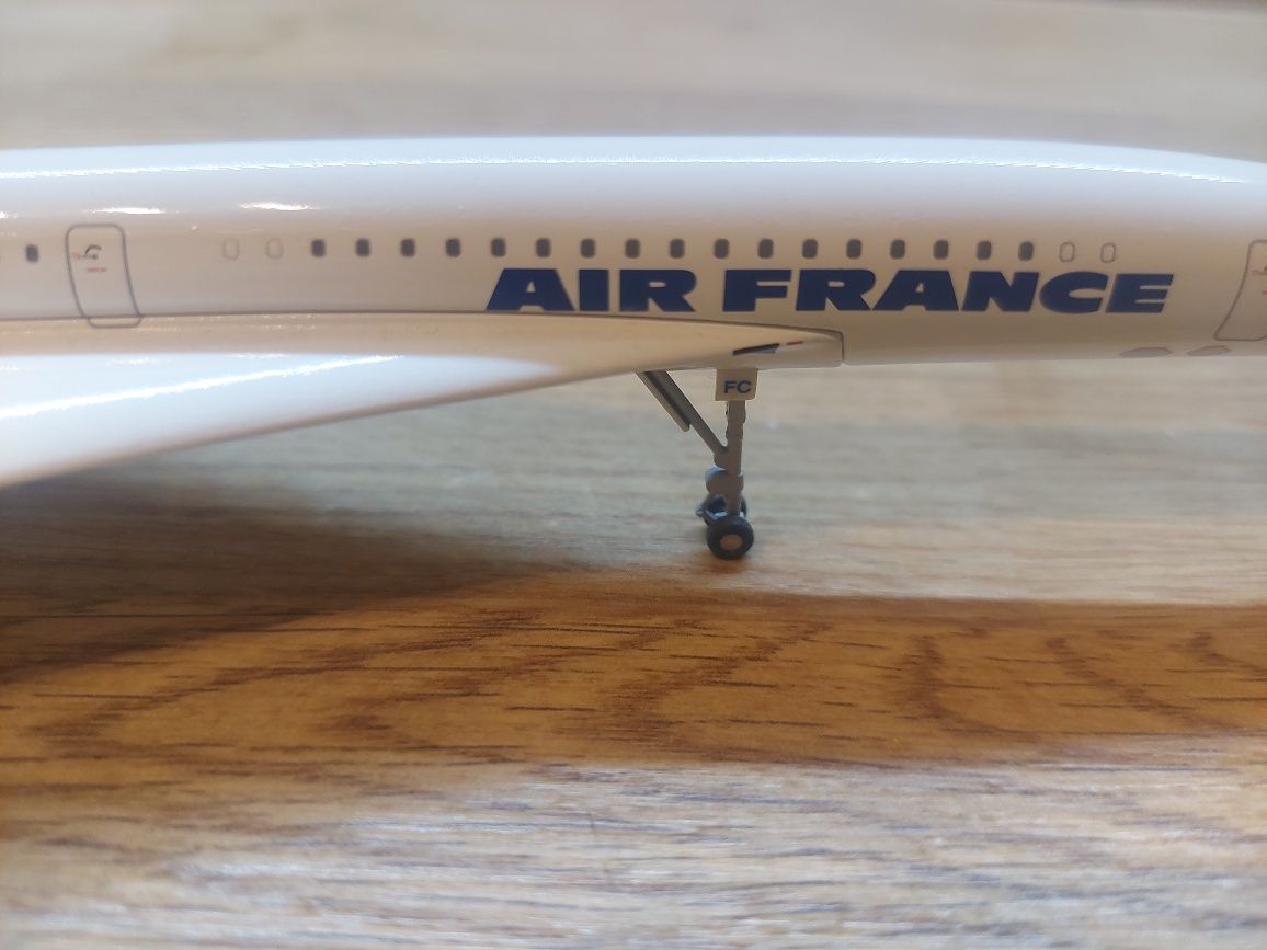 Piękny Concorde w skali 1:200 metalowy model samolotu Hogan Air France