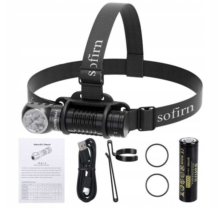 Latarka czołowa premium Sofirn HS41 4000 lm akumulator 21700 USB C