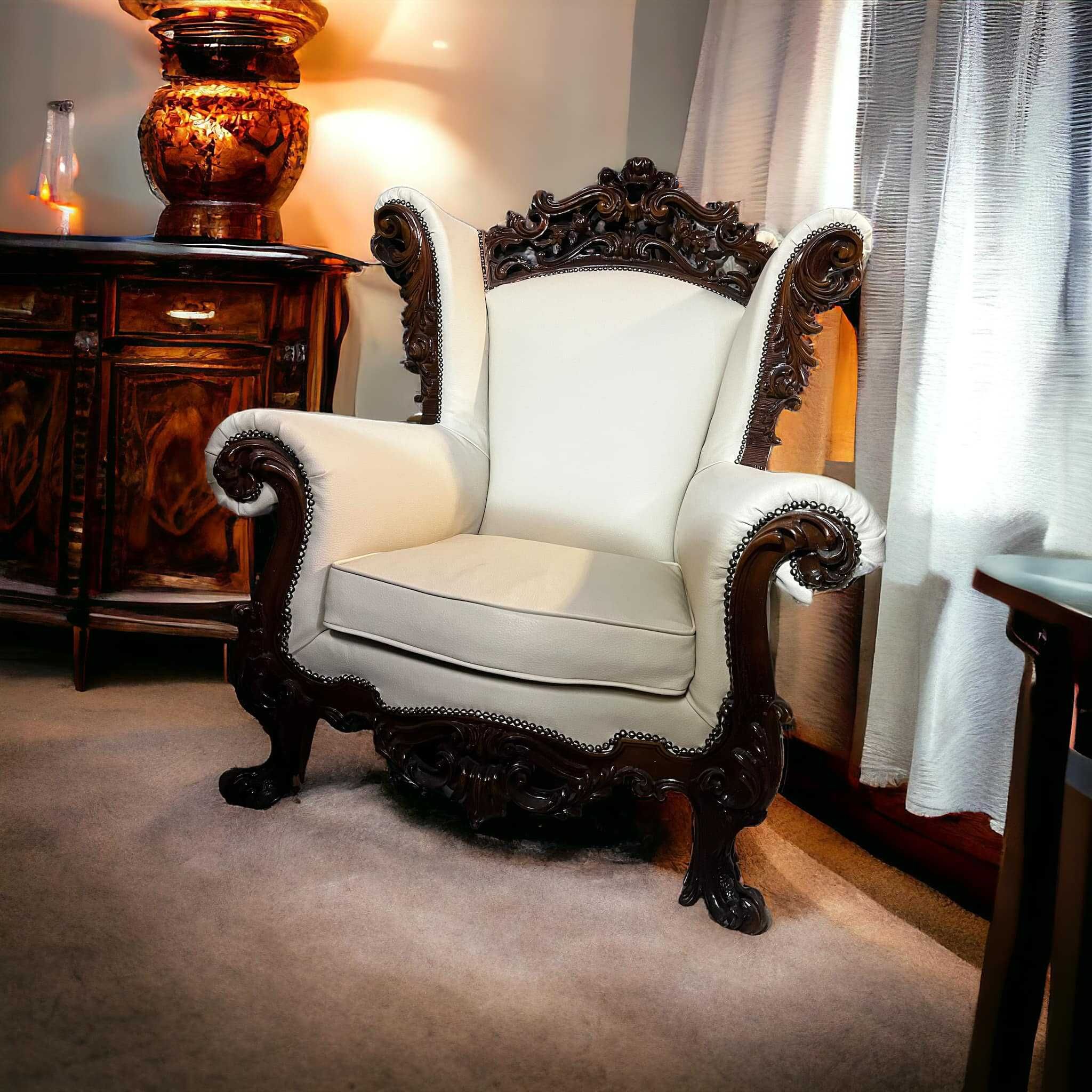 Królewski Włoski Zestaw Wypoczynkowy Sofa i 2 fotele nowy materiał