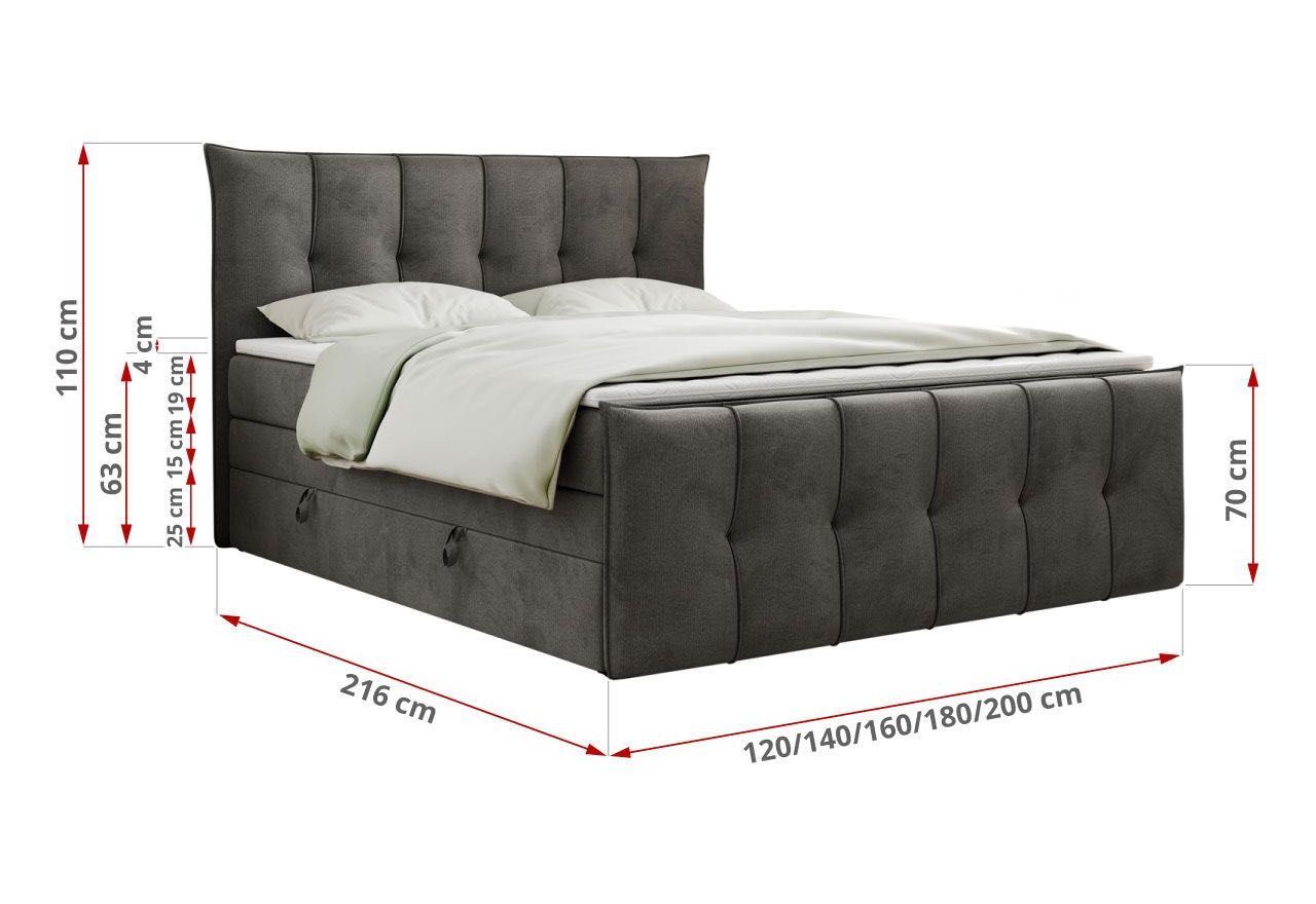 Łóżko Kontynentalne PREMIUM Plus  160 x 200 cm