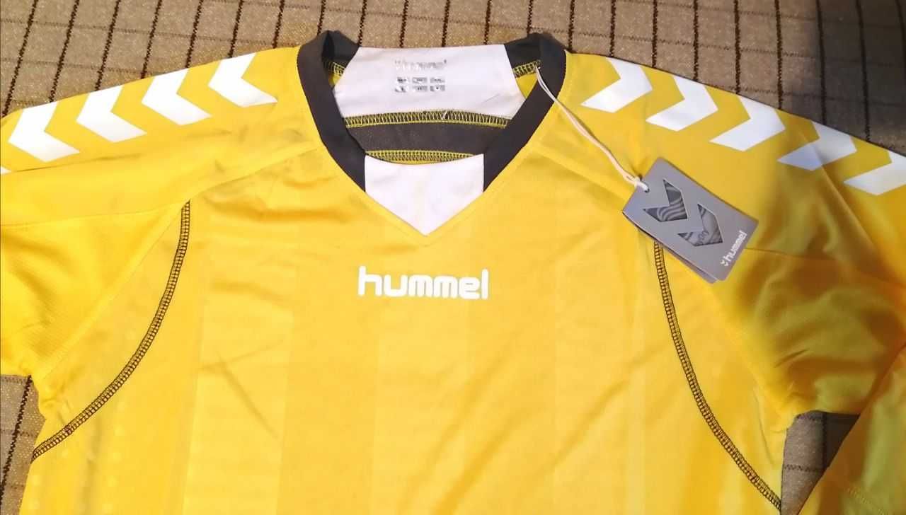 Футболка с рукавом Hummel, жёлтая, S, лонгслив игровая футбольная