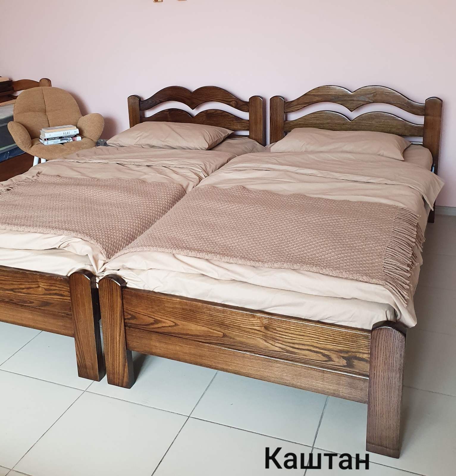 Ліжко односпальне,дерев'яне,ясен цільний,доросле,дитяче.90/190;90/200,