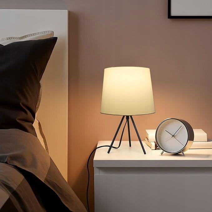Aigostar Lampa stołowa E14 Nowoczesna lampka nocna tkanina retro